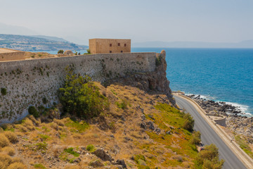 Fototapeta na wymiar Panoramic view of Fortezza Castle and Mediterranean Sea (Sea of