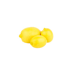Three ripe yellow lemons, isolated