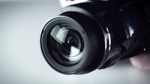 4K Technology Background Of Camera Lenses Moving