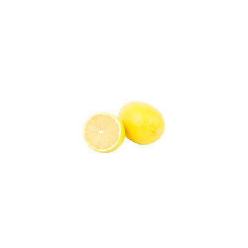 Two ripe yellow lemons, isolated