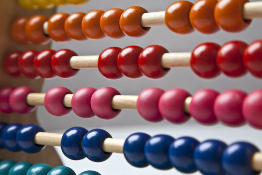 Multicoloured abacus , close up 