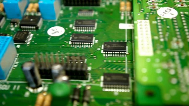 Moving background of electronic circuit board