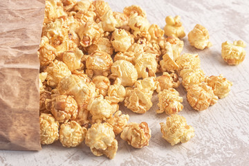 Popcorn on the table.