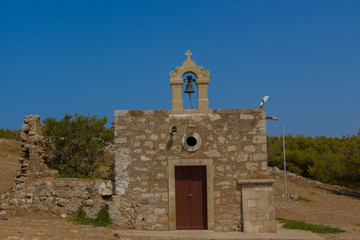 Fototapeta na wymiar The church in Fortezza of Rethymno.