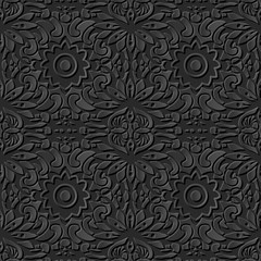 3D paper art pattern curve round cross flower kaleidoscope