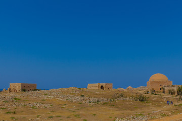Rethymno, Greece - July  30, 2016:  Inside Fortezza of Rethymno.