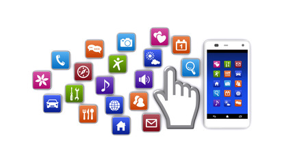 スマートフォンとアイコン