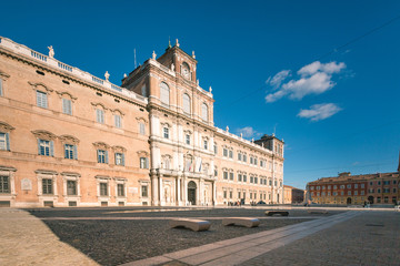Fototapeta na wymiar Modena, Italy. Piazza Roma and Military Academy Palace