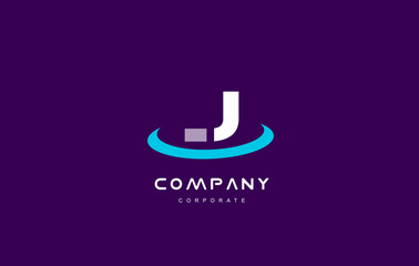 j company logo cyan magenta letter alphabet design template