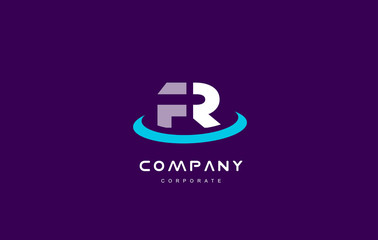 r company logo cyan magenta letter alphabet design template