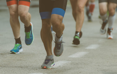 Fototapeta premium Group of marathon runners on the street.