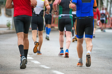 Fototapeta premium Group of marathon runners on the street.