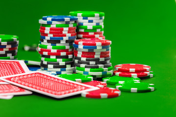 poker chips on the table