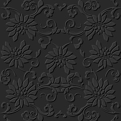 3D paper art pattern cross spiral garden flower vine