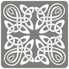 monochrome icon with Celtic art and ethnic ornaments for your design