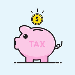 Piggy bank cartoon design for business .