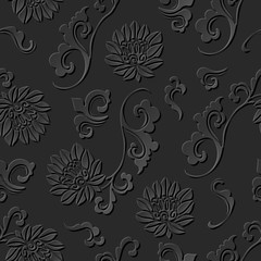 3D paper art pattern curve spiral botanic flower