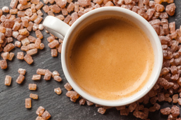 Cup of coffee with sugar