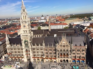 Fototapeta na wymiar Munich Rathaus from above