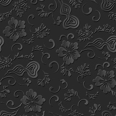 3D paper art pattern gourd spiral vine flower