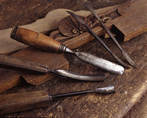 Outils du bois / Gouge-cuillère / Gouge coudées / Rifloir