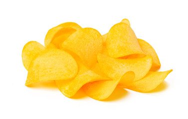 potato chips isolated on white background