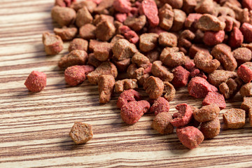 pets food on wooden floor