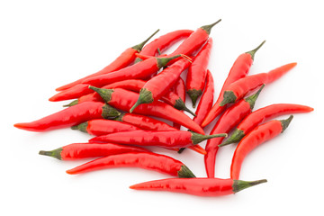 Chili pepper on the white background.