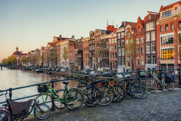 Beautiful tranquil scene the city of Amsterdam