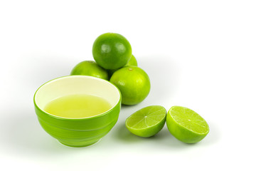 green lemon with freshly squeezed lime juice