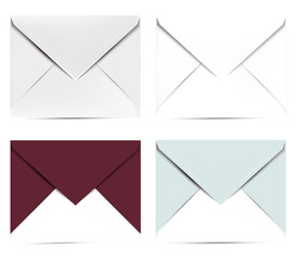 Collection of vector realistic clean mock up envelope for design