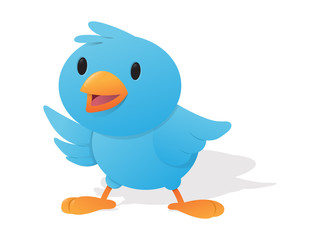 Happy Blue Bird Vector Illustration