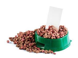 dry dog food isolated on white background