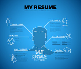 Original minimalist blueprint cv / resume template