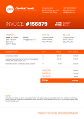 Orange invoice template