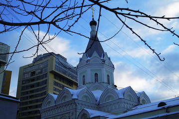 Orthodox Church in Moscow in the winter