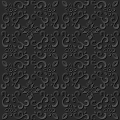 3D paper art pattern spiral cross curve flower