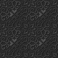 3D paper art pattern cross spiral frame flower