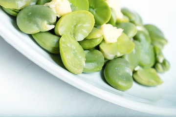 Heap of boiled broad beans