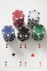 Gambling chip,Playing cards and poker
