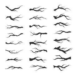 vector set dry tree branches