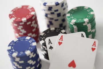 Gambling chip,Playing cards and poker
