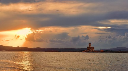 Sunrise over lighthouse