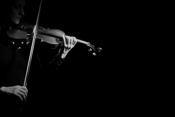 Violin player violinist playing hands close up isolated