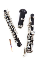 Oboe isolated on white Woodwind instruments