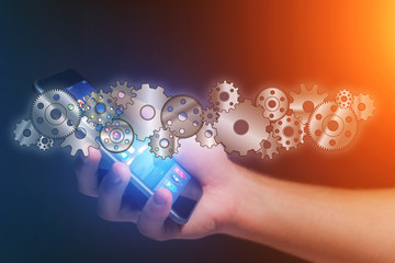 Concept of setting a technology interface with cogwheel - Gear w