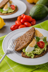 Healthy bread with avocado spread