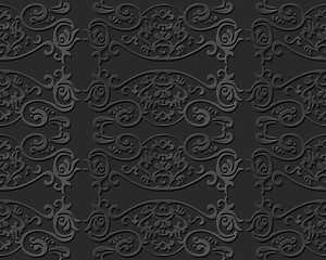 3D paper art pattern curve spiral feather cross