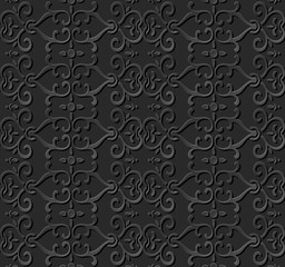 3D paper art pattern curve spiral chain flower