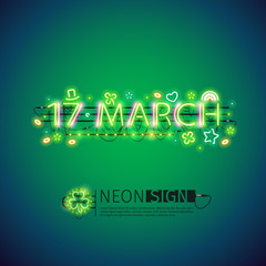 Glowing Neon 17 March Poster